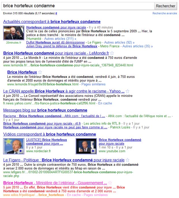Classement Wikio sur Google